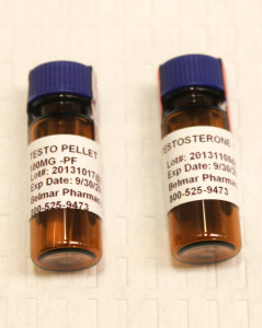 testosterone pellets starilized in their new containers